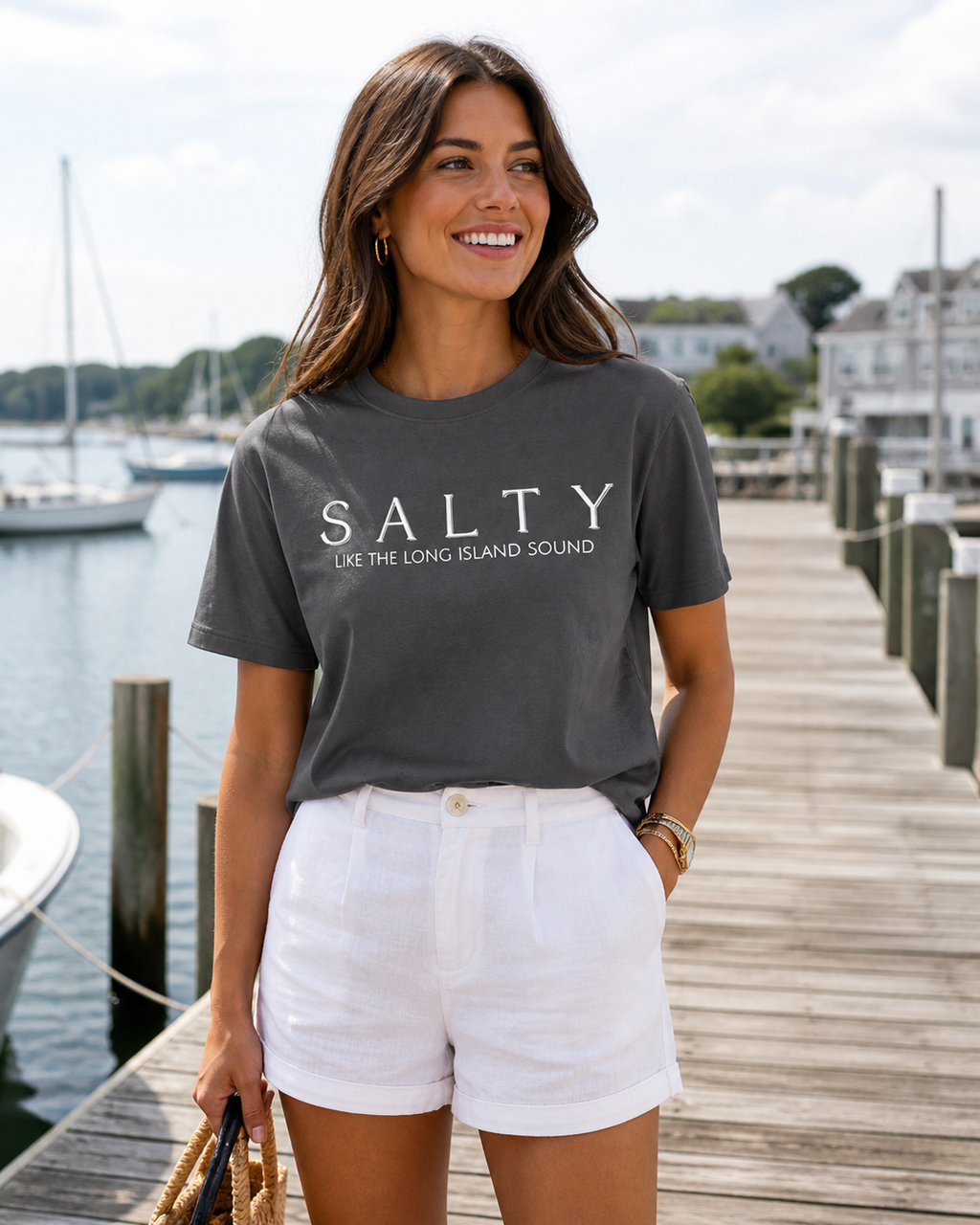 Salty Like The Long Island Sound - 100% Organic Supima Cotton Tee