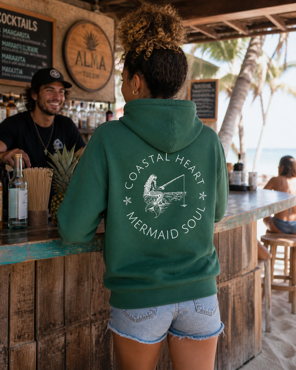 Coastal Heart, Mermaid Soul- 100% Organic French Cotton Terry Hoodie