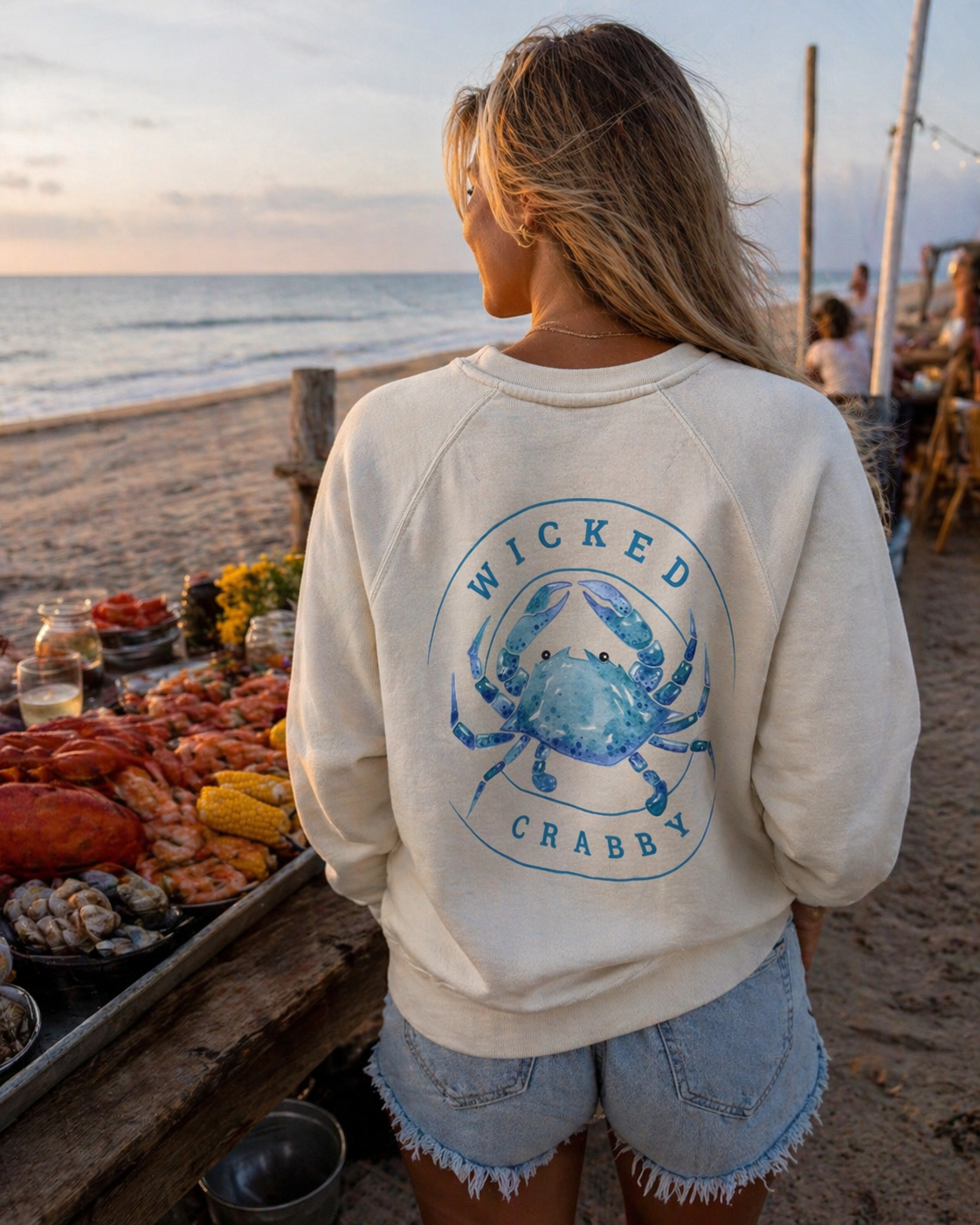 Wicked Crabby- 100% Organic French Cotton Terry Crew Neck