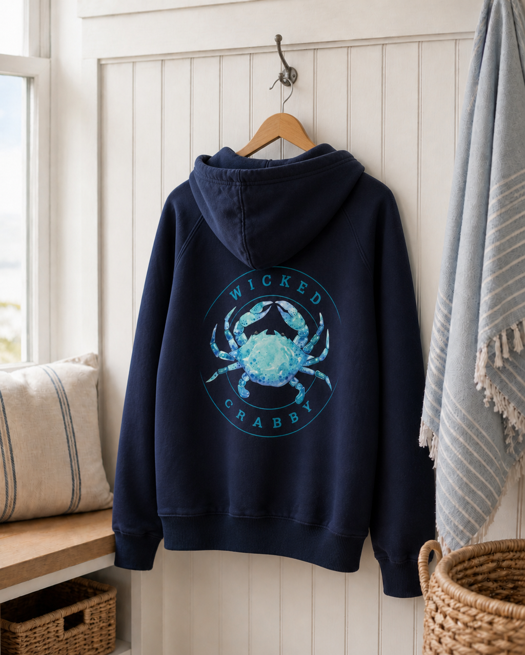 Wicked Crabby- 100% Organic French Cotton Terry Hoodie