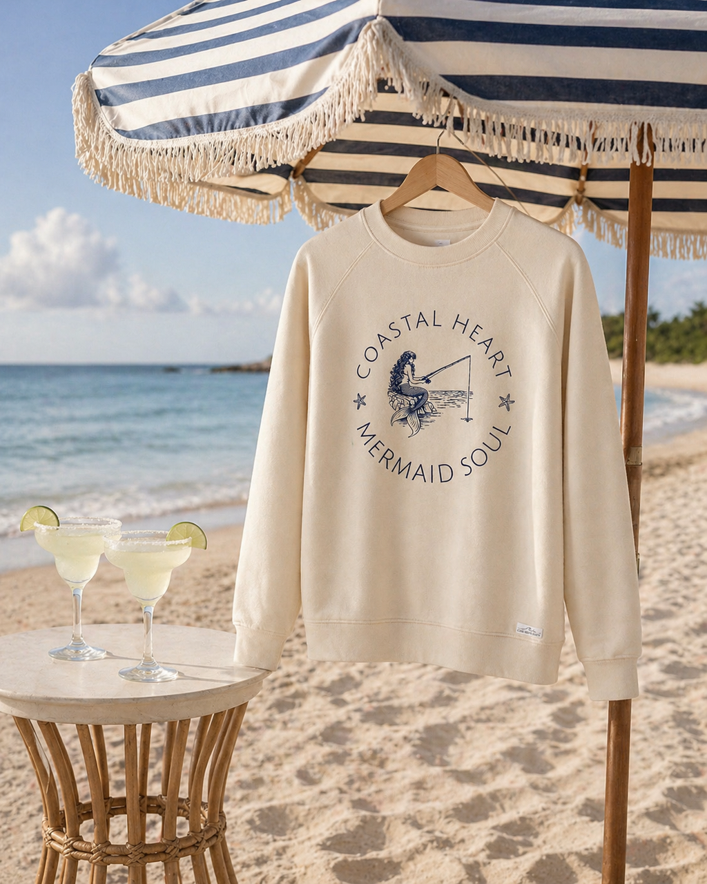 Coastal Heart - 100% Organic French Cotton Terry Crew Neck