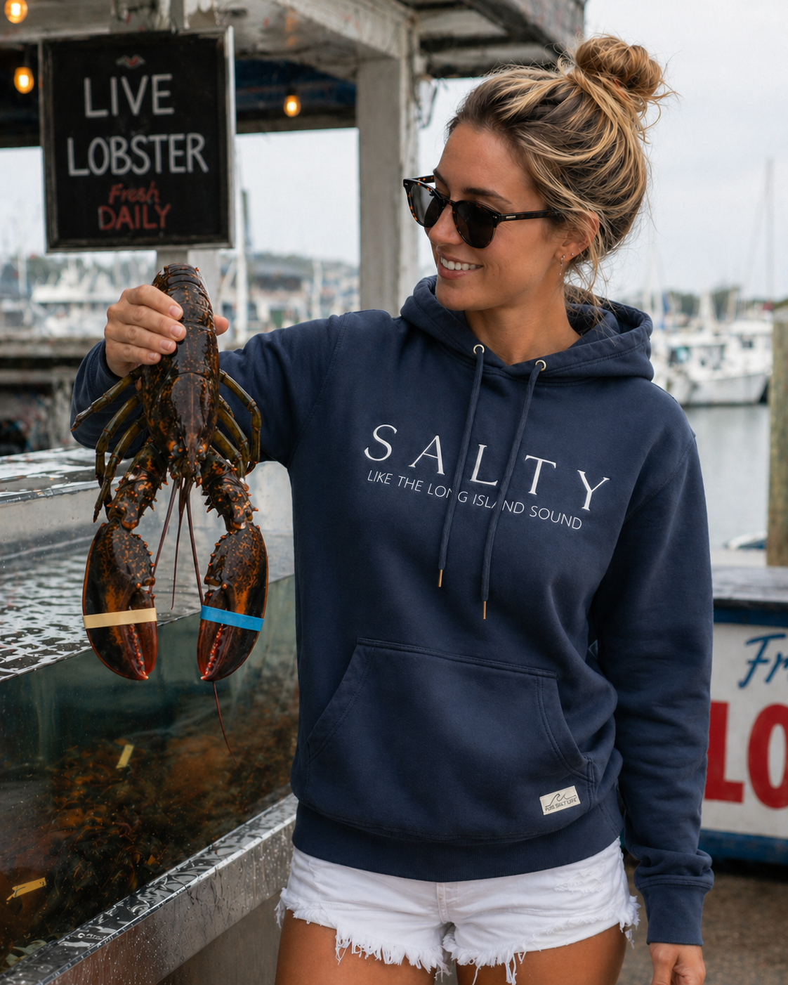 Salty Like The Long Island Sound- 100% Organic French Cotton Terry Hoodie